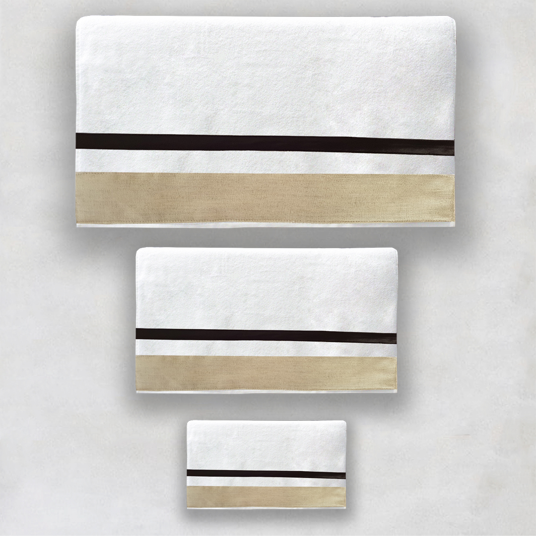 Black and beige single Towel